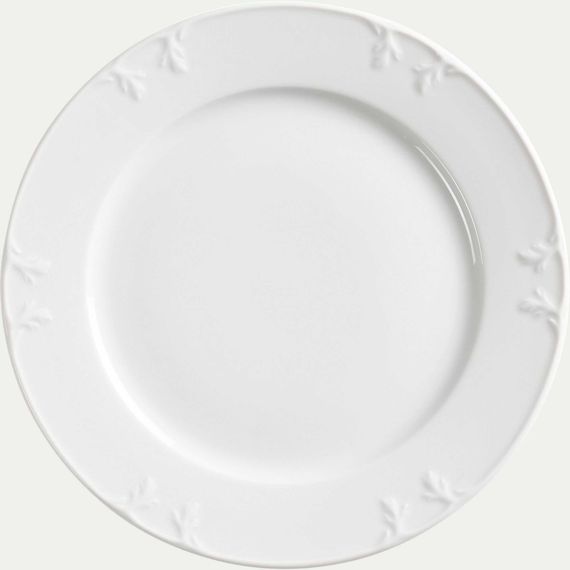 ACANTHE - Assiette plate en porcelaine D28cm - blanc