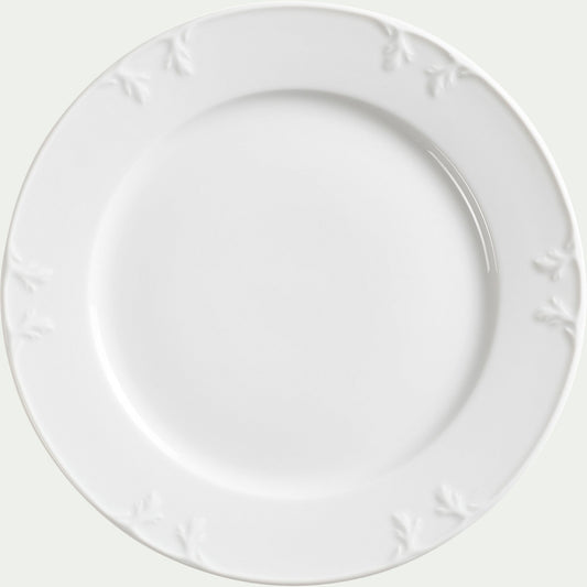 ACANTHE - Assiette plate en porcelaine D28cm - blanc