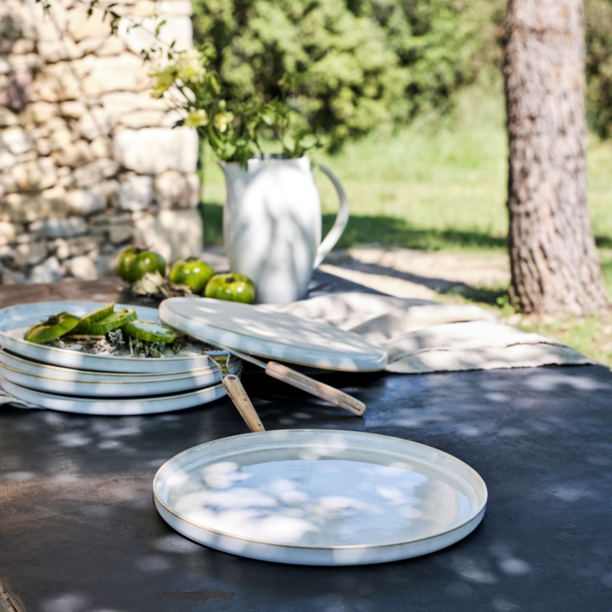 ALBA - Assiette plate en grès D27cm - beige alpilles