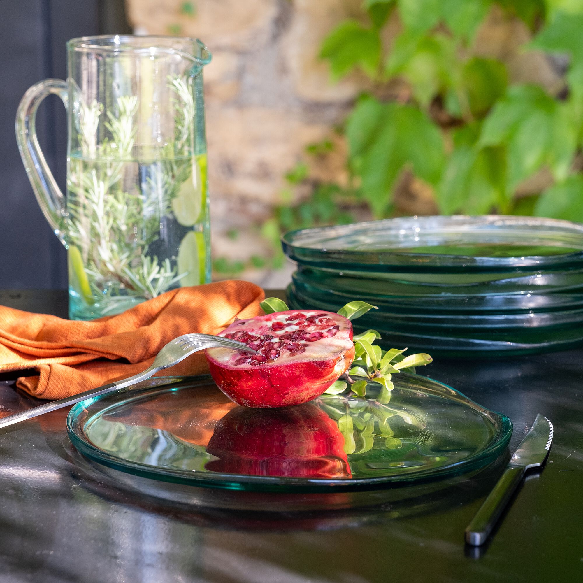 ECUME - Assiette plate en verre D25cm - transparent