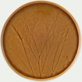 FLEOLE - Assiette plate impressions végétales en grès D26cm - jaune argan
