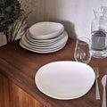 KYMA - Assiette plate en grès D27cm - blanc ventoux