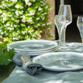LAGON - Assiette plate en grès D27,5cm - bleu autan