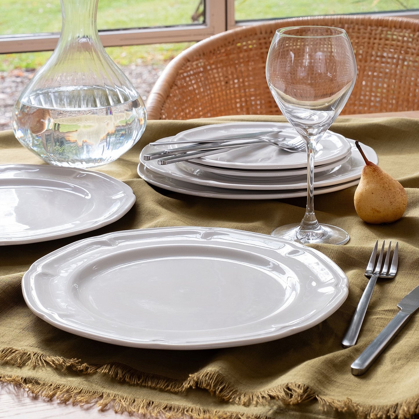 MARLI - Assiette plate en porcelaine D26,8cm - blanc