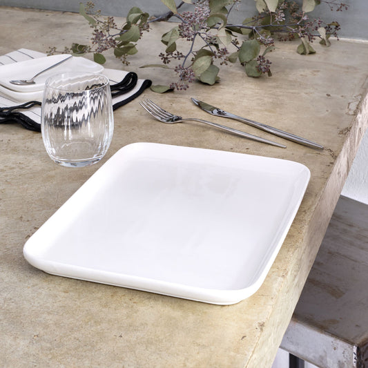 RECTO - Assiette plate en porcelaine 21,7x30cm - blanc