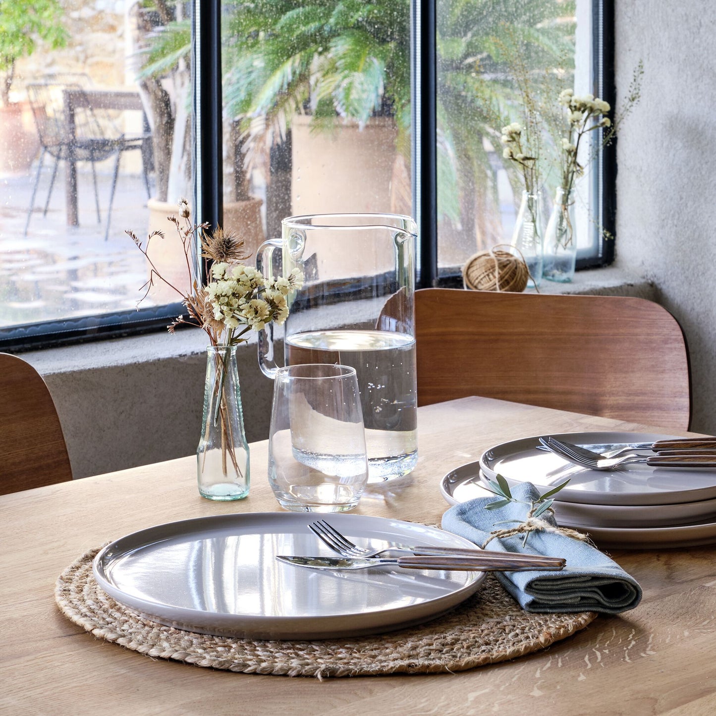 SELMA - Assiette plate en faïence D28cm - beige alpilles