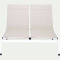 IZOF - Bain de soleil double en aluminium et textilène - gris