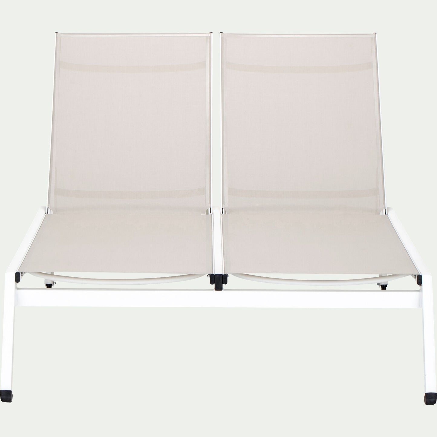 IZOF - Bain de soleil double en aluminium et textilène - gris