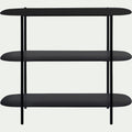 CAROUBE - Bibliothèque 3 tablettes en métal - noir L100,50xH80cm