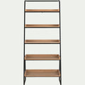 ESTANIER - Etagère 5 tablettes plaquée frêne et métal noir - L80cm