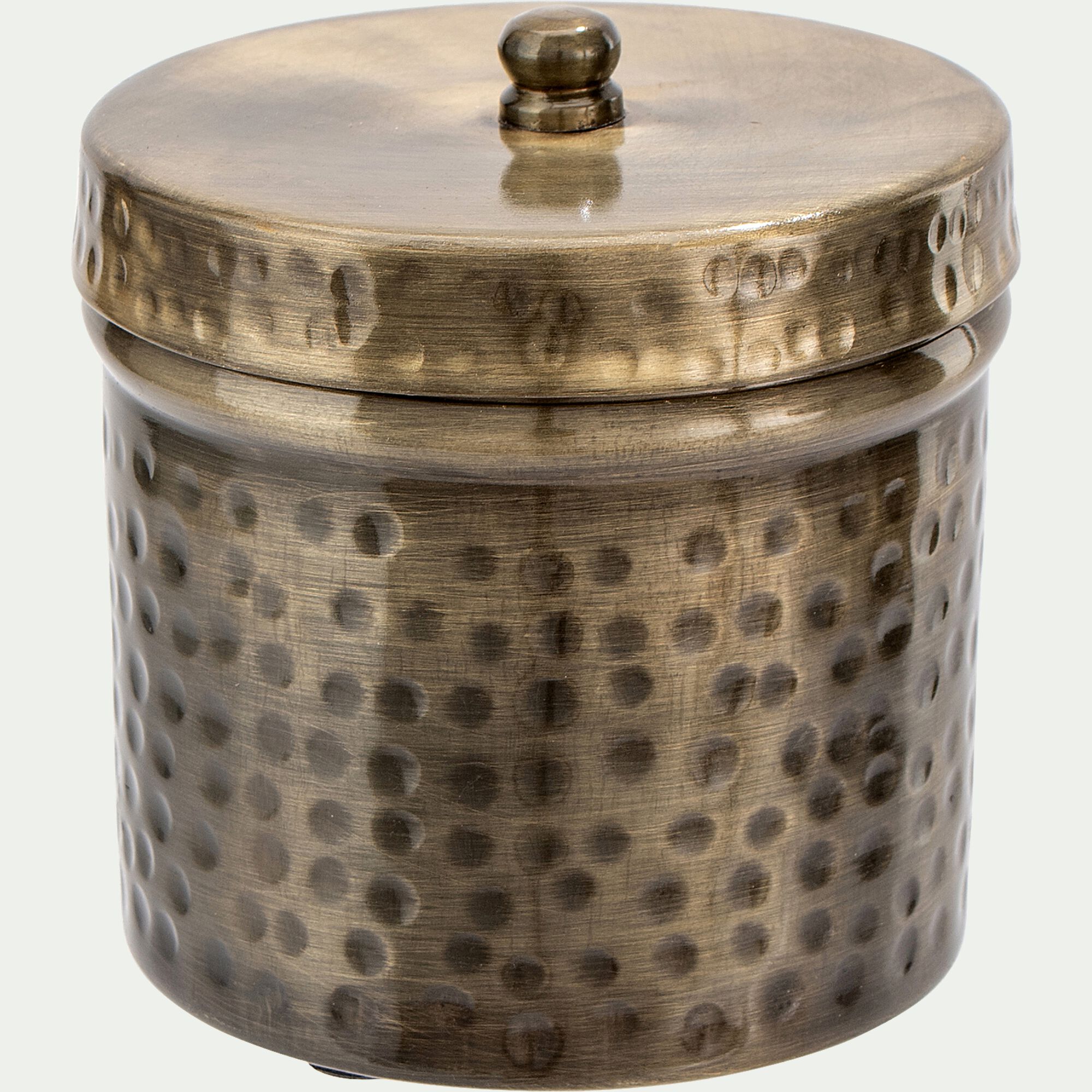 ALMABNI - Boîte décorative ronde en fer - doré D10xH10cm