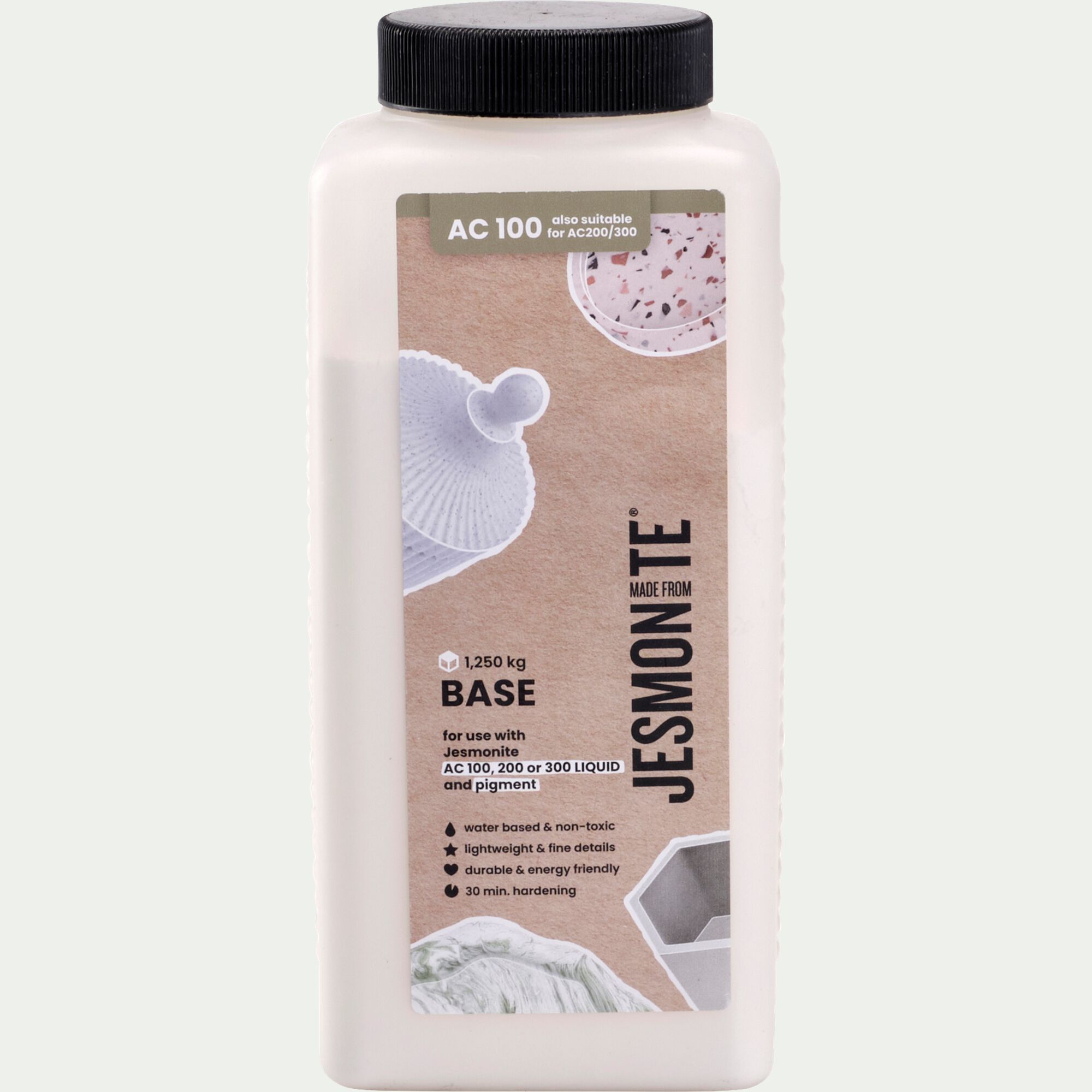 GRAINE CREATIVE - Base en poudre AC100 pour jesmonite 1,25kg - blanc