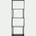 HENU - Bibliothèque en verre et métal - noir L60xP30xH170cm