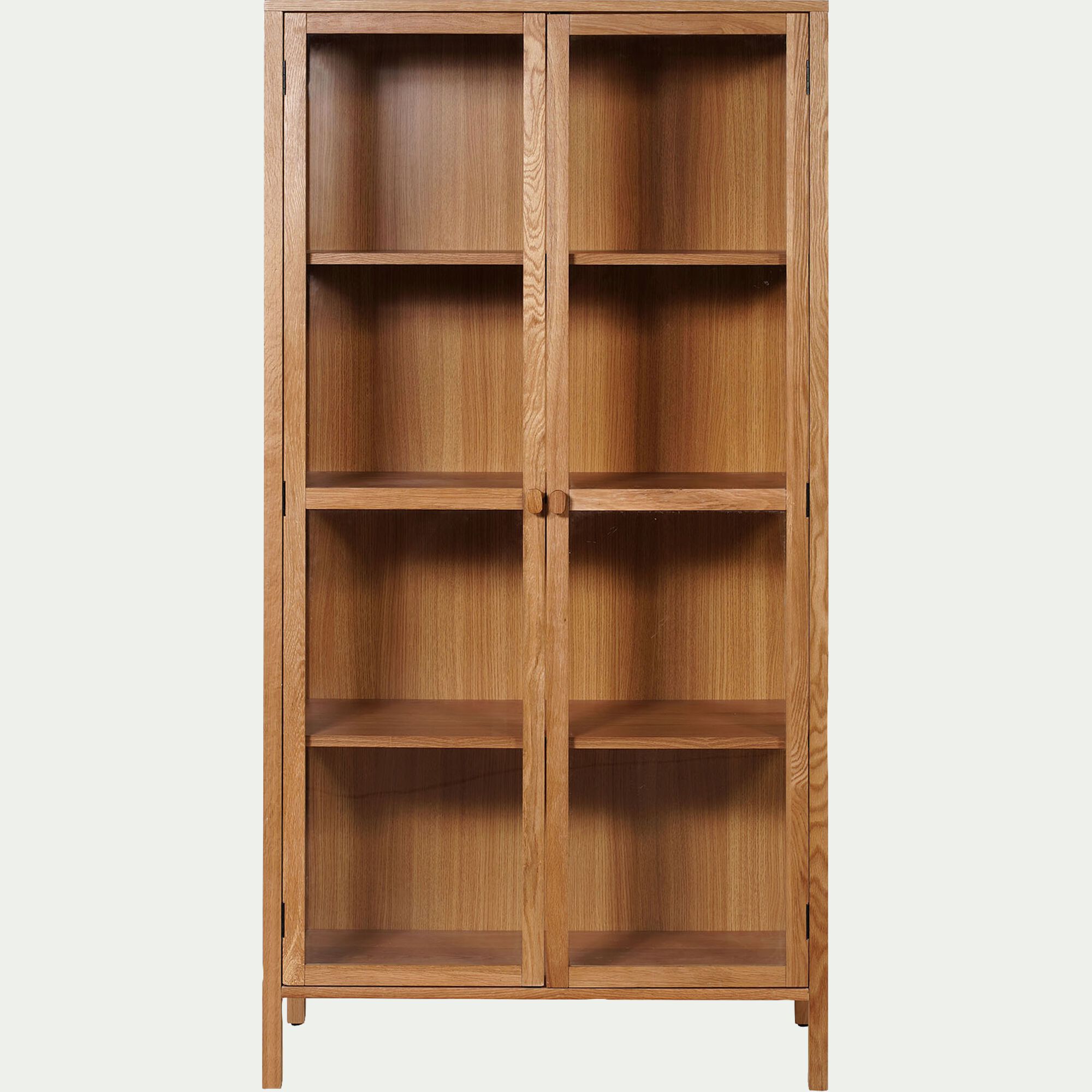 LAZARE - Bibliothèque en chêne et verre - bois clair