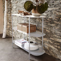 CAROUBE - Bibliothèque 3 plateaux en métal - blanc L100xl36xH80cm