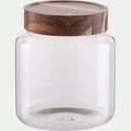 LOMBI - Bocal de conservation en verre avec couvercle en acacia 1,25L - transparent