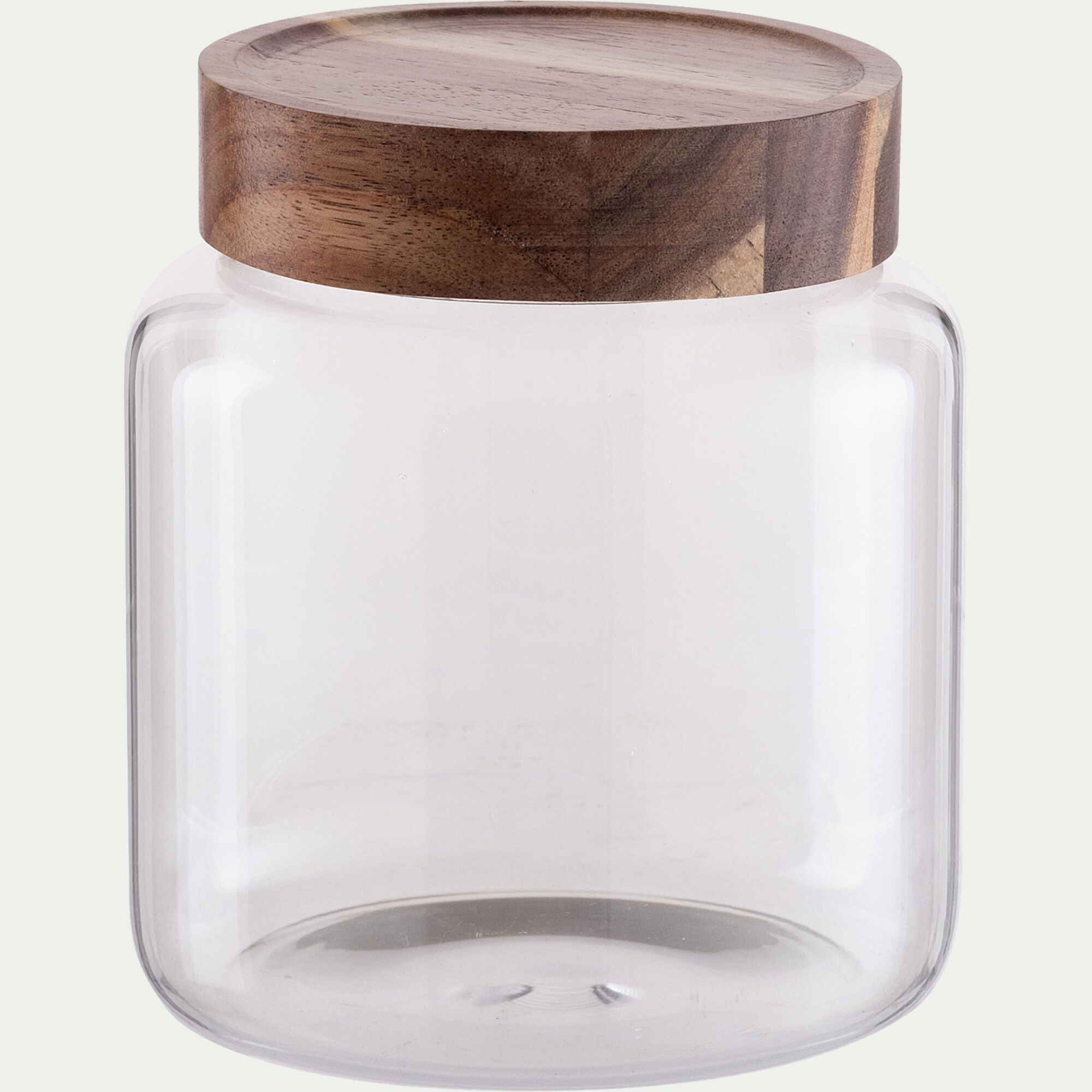 LOMBI - Bocal de conservation en verre avec couvercle en acacia 1,25L - transparent