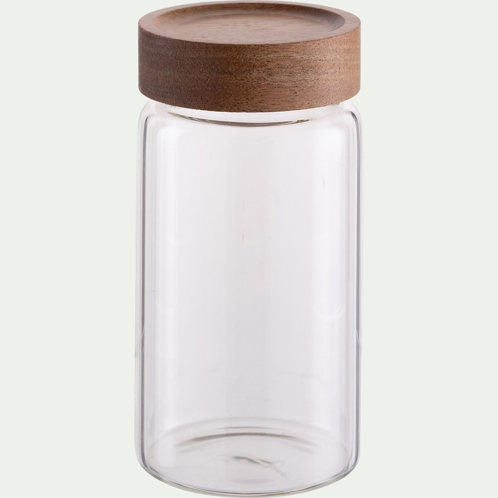 LOMBI - Bocal de conservation en verre avec couvercle en acacia 30cl - transparent