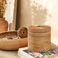 ARLAY - Boîte déco ronde en rotin D15xH15cm - naturel