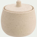 GERANI - Boite décorative en grès D9,5xH10cm - beige