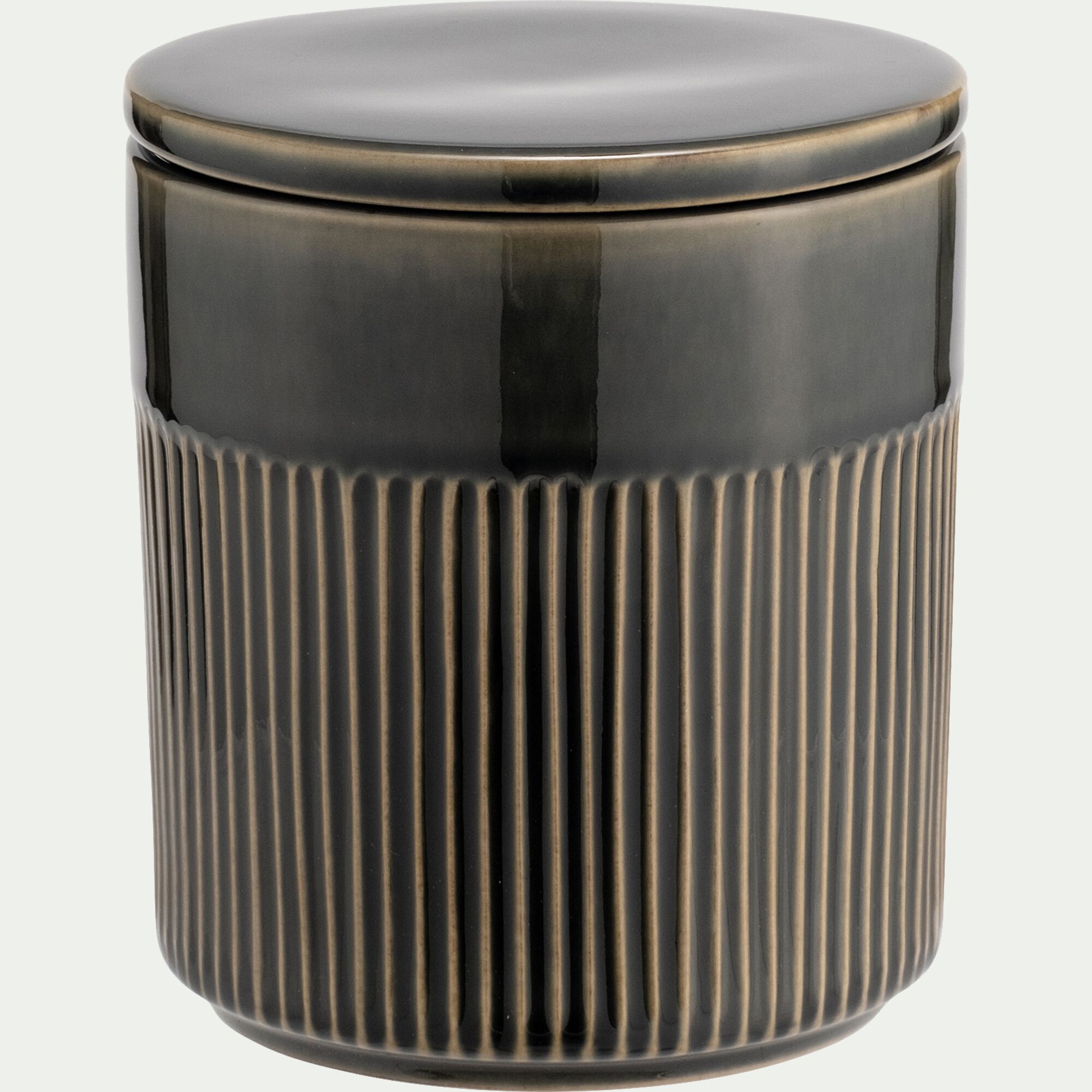 IVANEC - Boîte déco en grès D11xH13,5cm - bleu