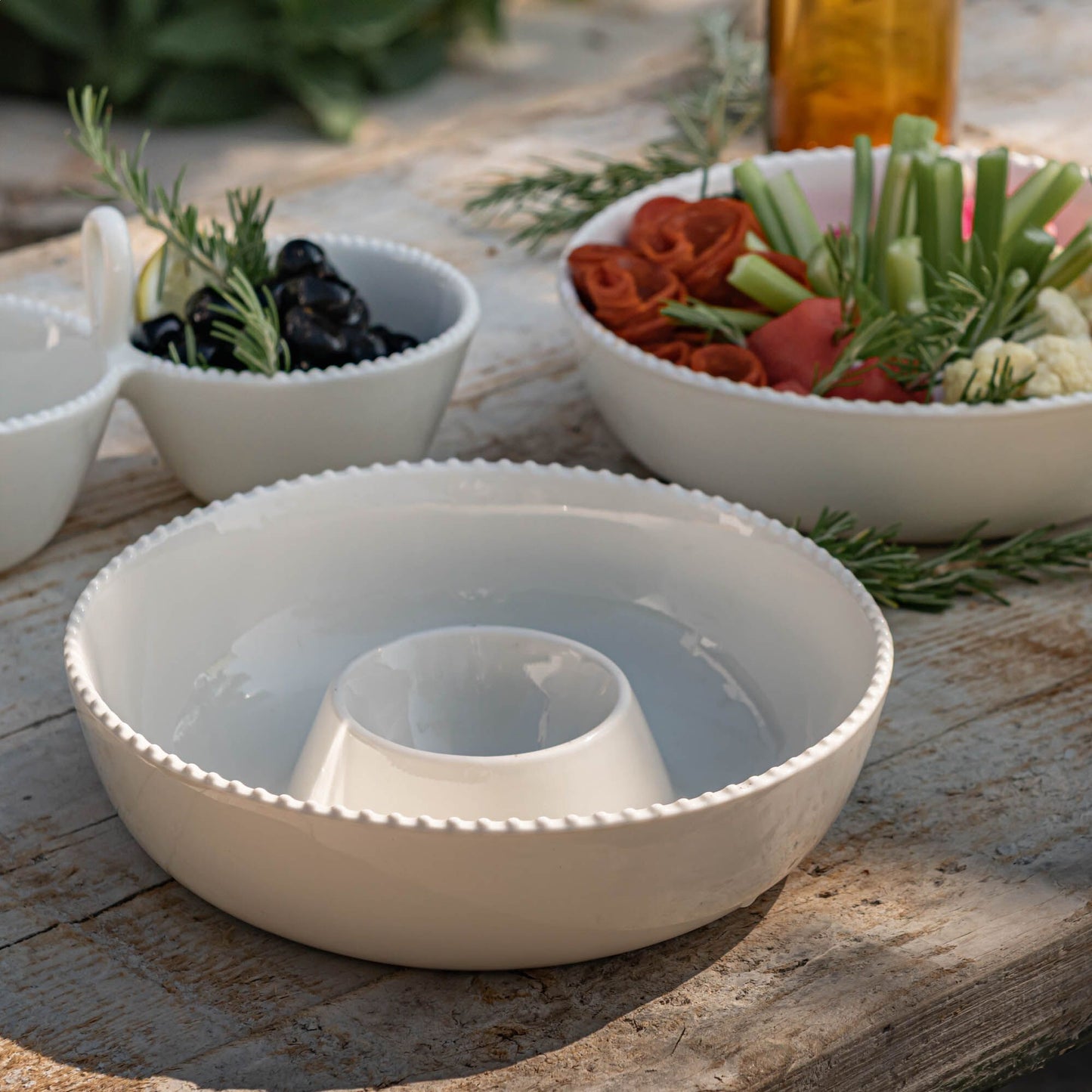 MARGOT - Bol apéritif en porcelaine D23,2cm- blanc ventoux