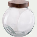 BOMBI - Bonbonnière en verre avec couvercle en acacia 4L - transparent
