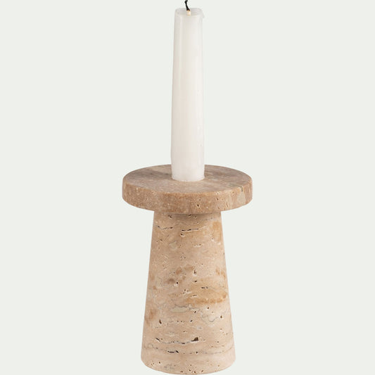 GOURNAY - Bougeoir en travertin H13cm - naturel