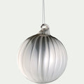 BIZO - Lot de 6 boules de Noël en verre D8cm - écru