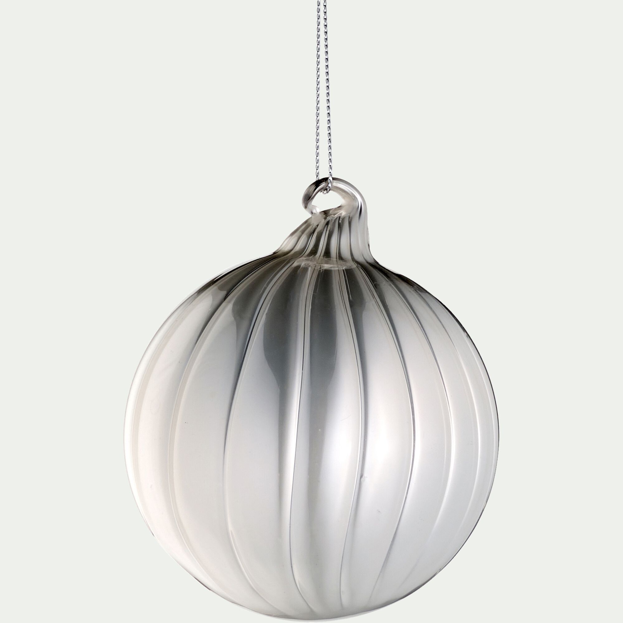 BIZO - Lot de 6 boules de Noël en verre D8cm - écru