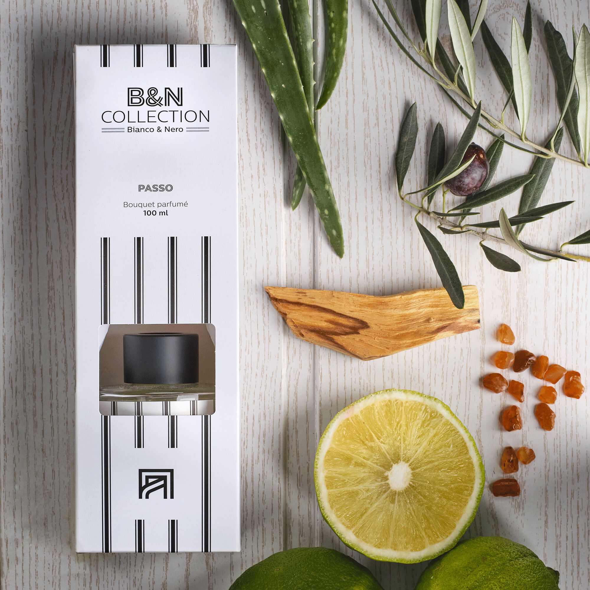 BIANCO ET NERO - Diffuseur de parfum senteur Feuille d'Acanthe 100ml