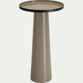 AGLY - Bout de canapé en acier D40xH70cm - taupe
