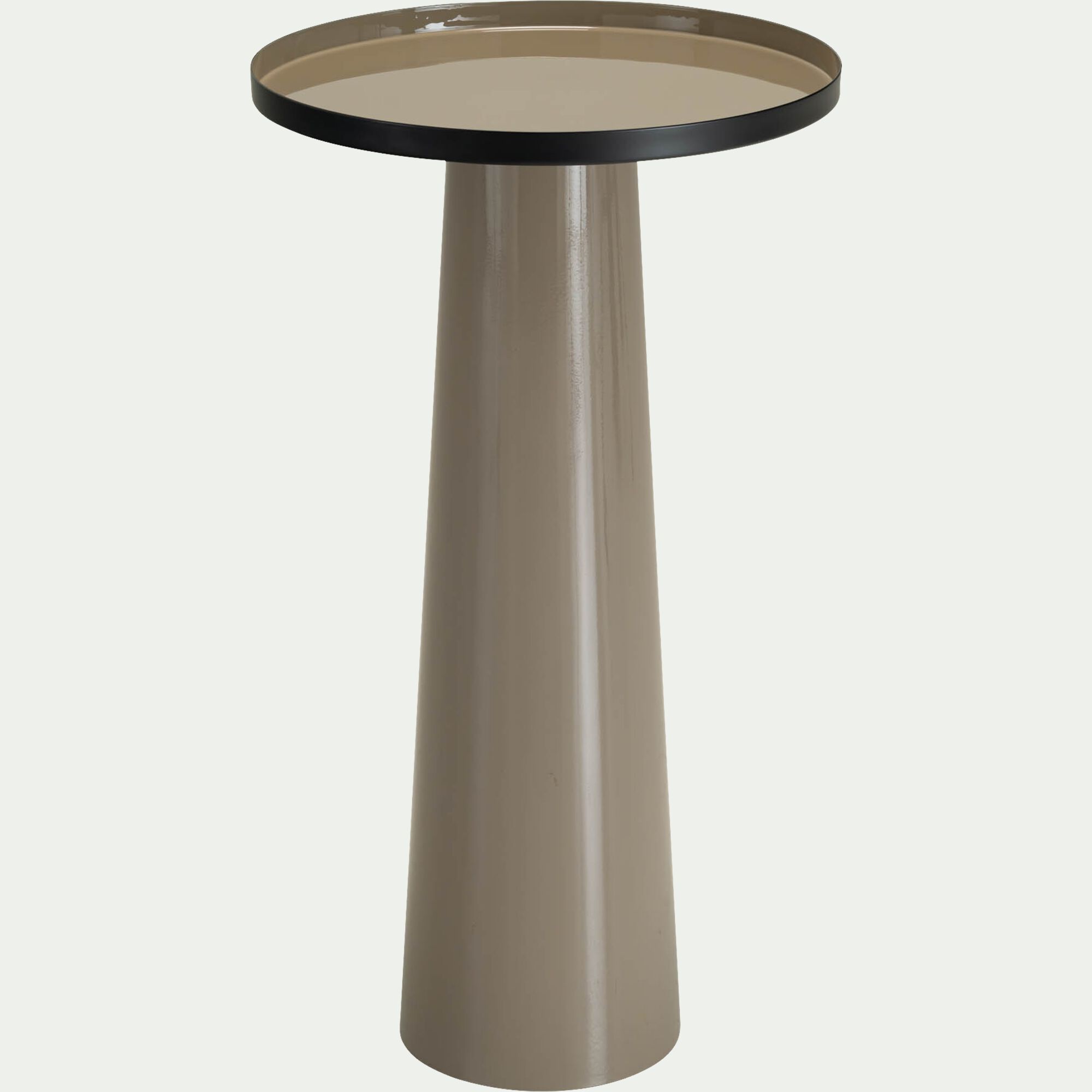 AGLY - Bout de canapé en acier D40xH70cm - taupe