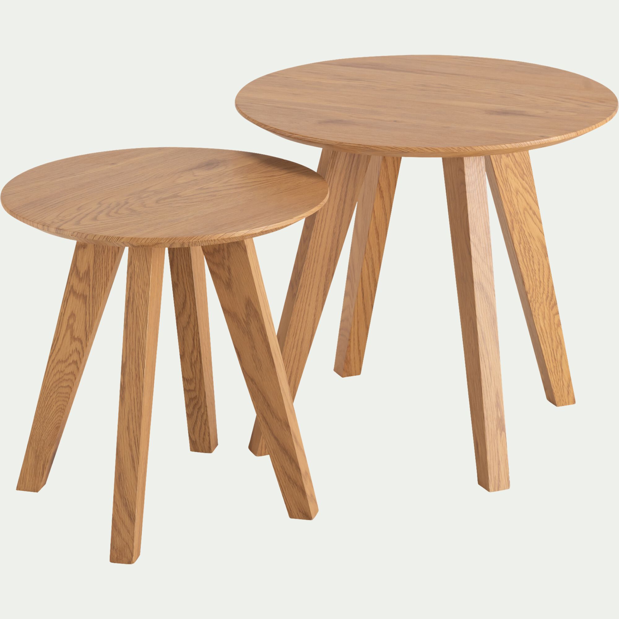 BERRE - Set de 2 bouts de canapé effet bois - bois clair