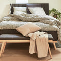 LUNA - Bout de lit en tissu et pin L116xl40xH43cm - gris anthracite