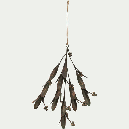 SERRENTI - Suspension de Noël en fer branche H20cm - marron