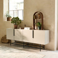 ELDIA - Buffet bas 4 portes en bois - beige