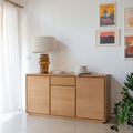 AGOSTA - Buffet bas en bois 3 portes 1 tiroir - naturel