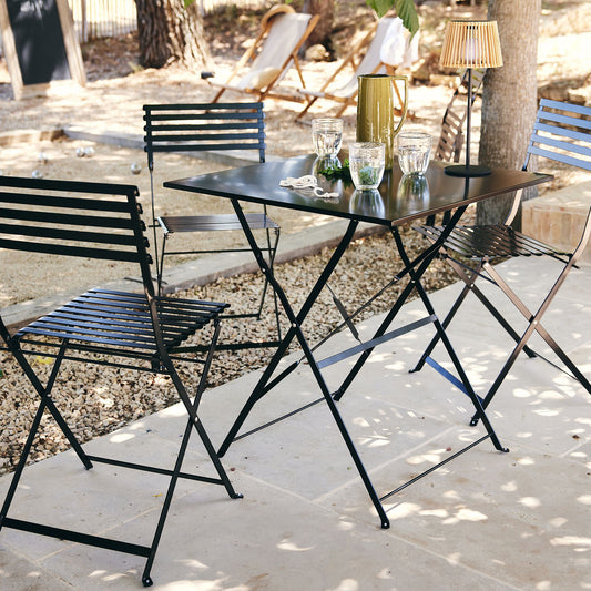 CERVIONE - Salon de jardin repas en acier - (2 places)