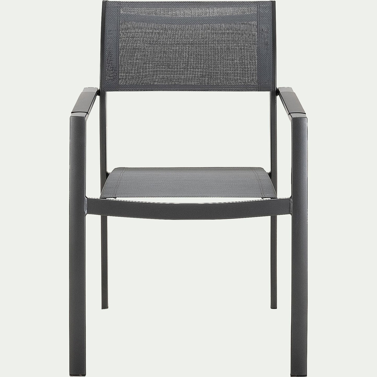 ADANA - Chaise de jardin avec accoudoirs en aluminium et textilène - gris