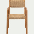 CHICOULA - Chaise de jardin avec accoudoirs en acacia - bois foncé