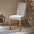 LUKAVAC - Chaise en tissu et piètement hêtre massif - beige