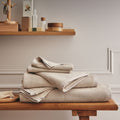 COLINE - Linge de toilette en bouclettes de coton bio - beige alpilles