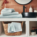 COLINE - Linge de toilette en bouclettes de coton bio - bleu