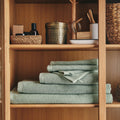COLINE - Linge de toilette en bouclettes de coton bio - vert olivier