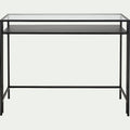 HENU - Console en verre et acier - noir L100xP35xH78cm