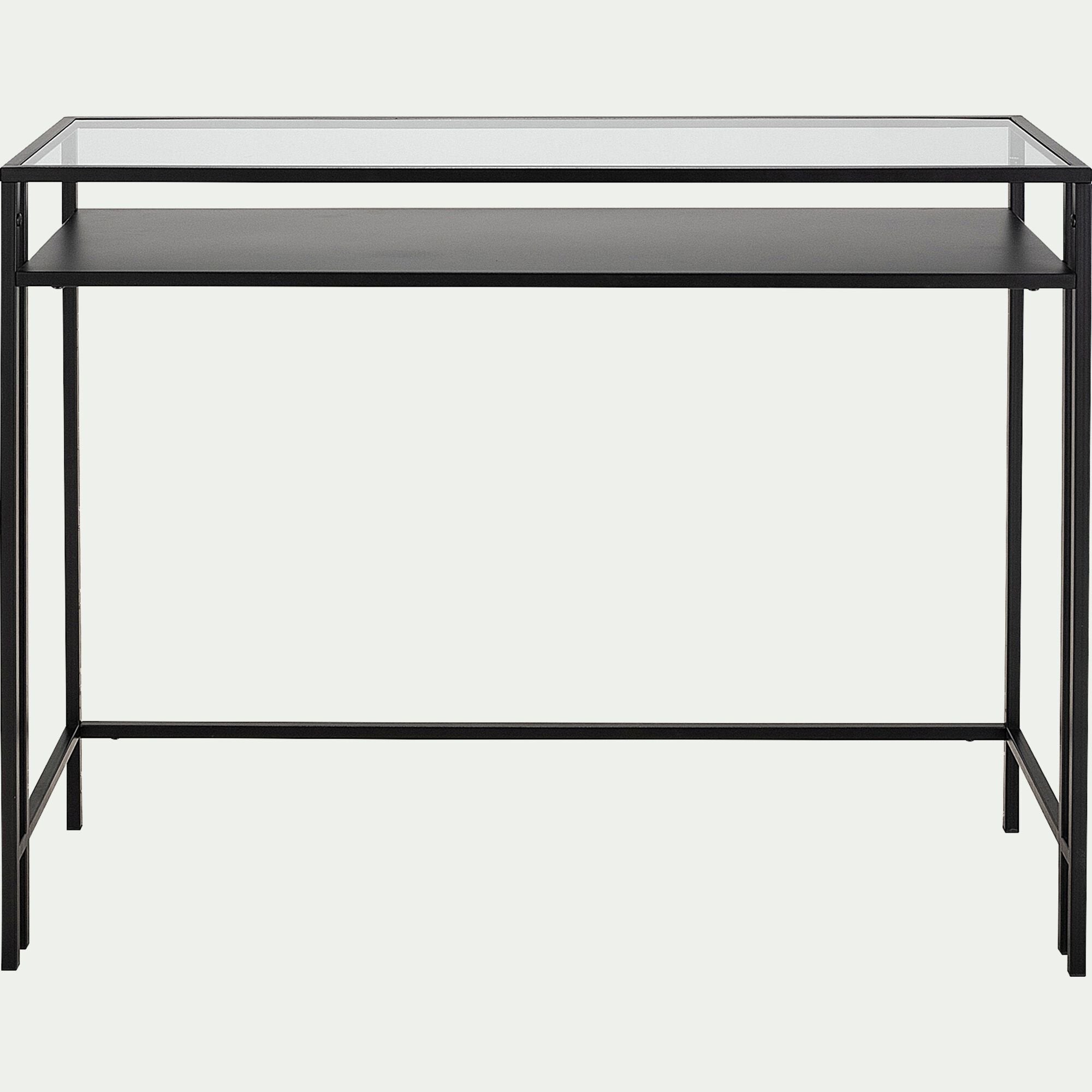 HENU - Console en verre et acier - noir L100xP35xH78cm