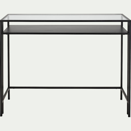 HENU - Console en verre et acier - noir L100xP35xH78cm