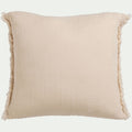 ANGELE - Coussin effet froissé en coton 45x45cm - beige