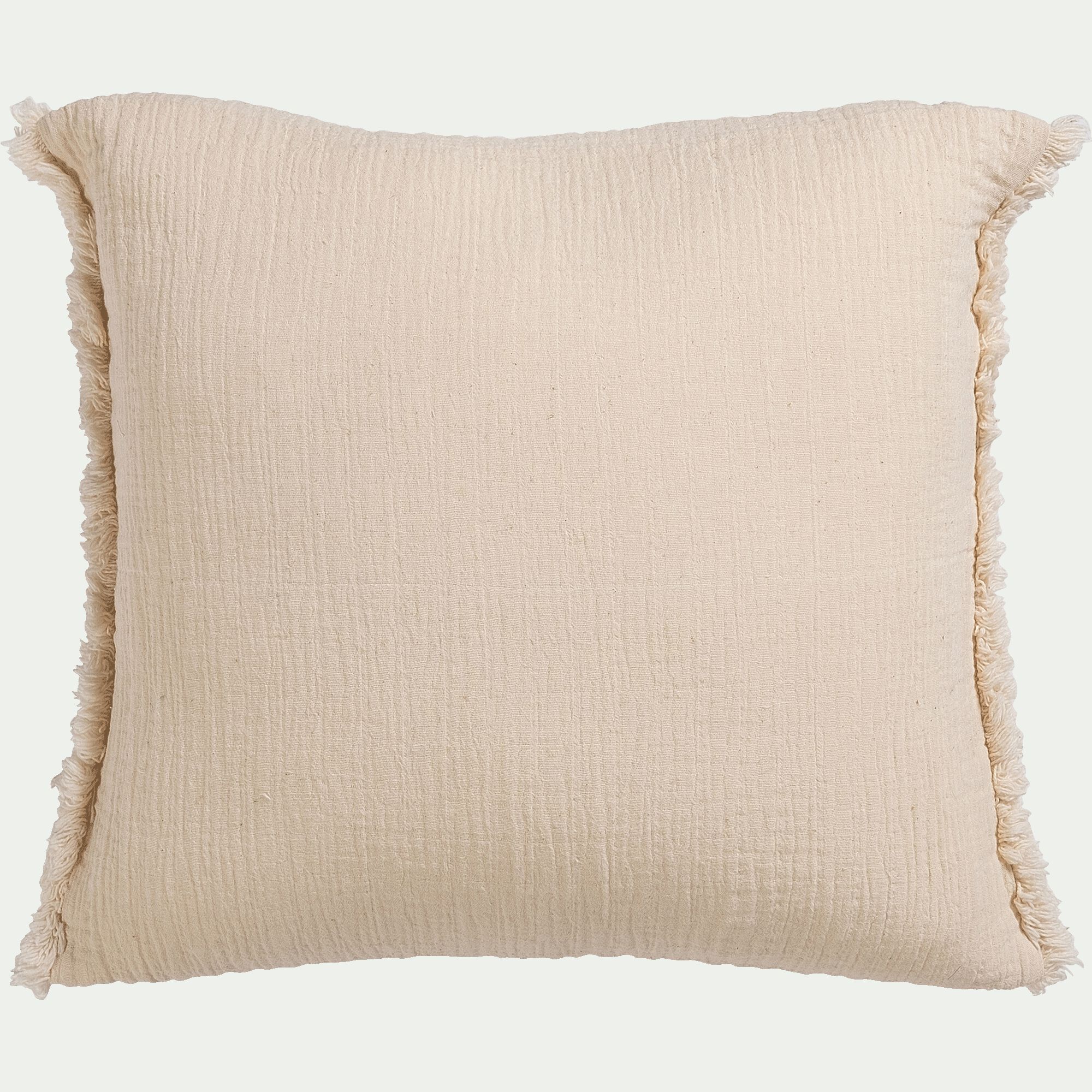 ANGELE - Coussin effet froissé en coton 45x45cm - beige